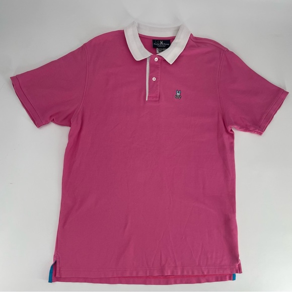 Lot of 2 Psycho Bunny Mens Size 3 XS Polos Pink/Yello  Short Sleeve Shirt - Picture 2 of 9